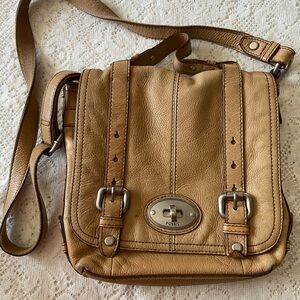 Fossil Tan Leather Crossbody/Shoulder Bag